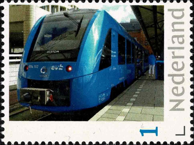 year=2020, Dutch personalized stamp with hydrogen train Alstom